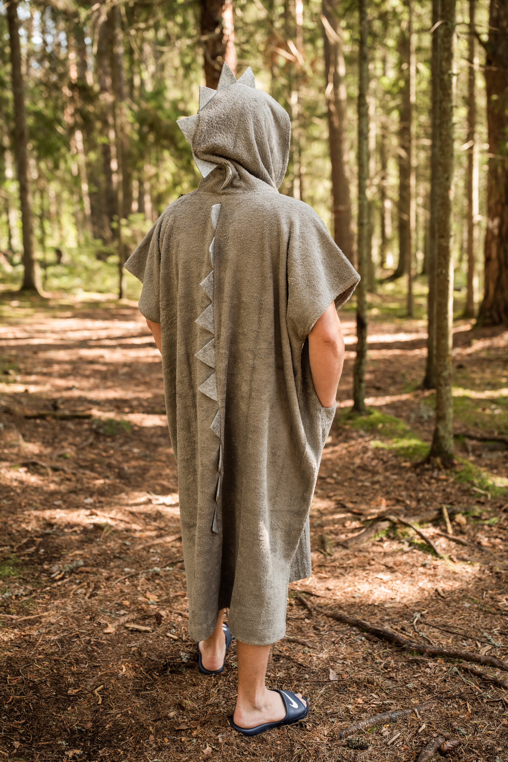 Puuvillafroteest poncho täiskasvanutele Draakon