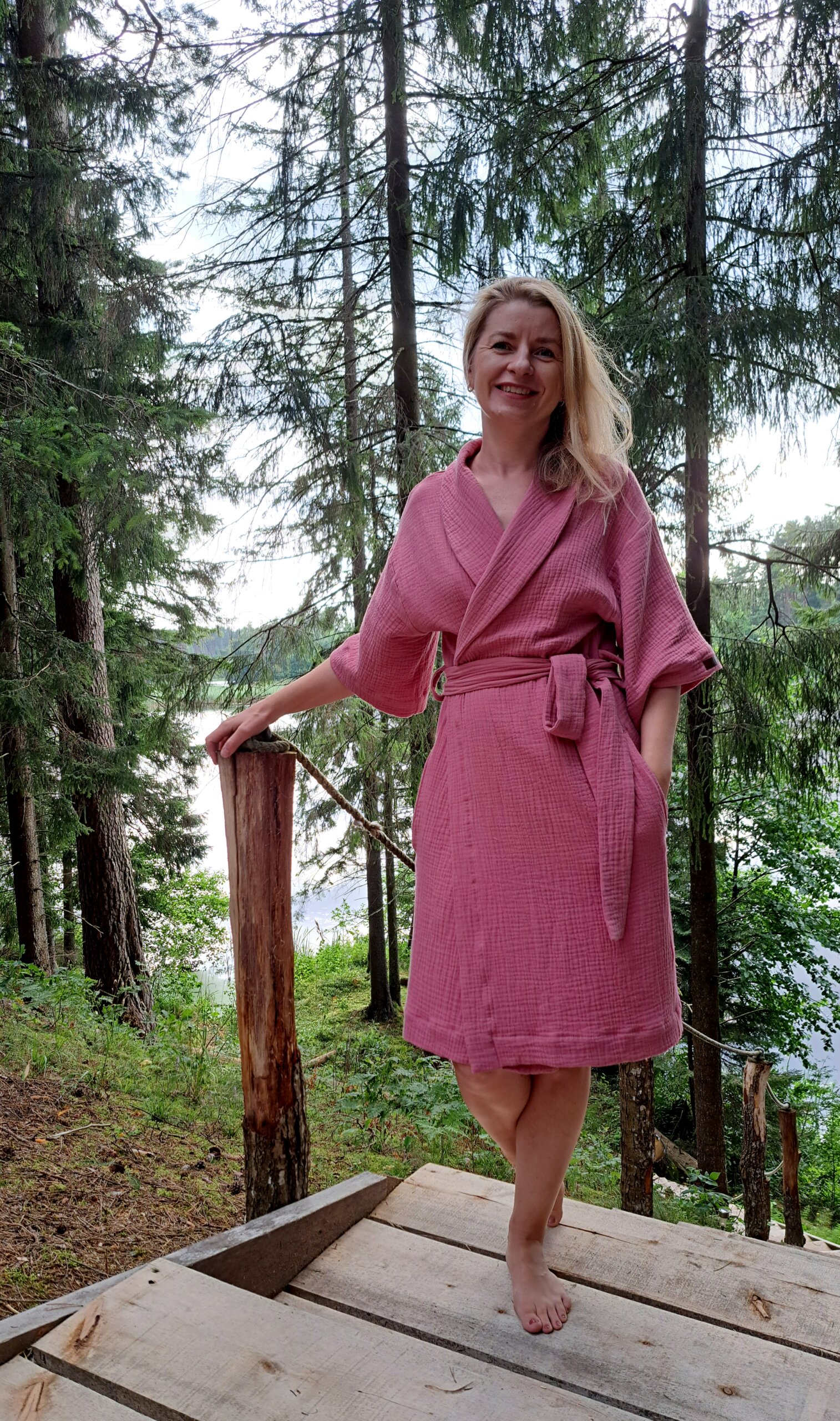 Pehmest musliinkangast kimono