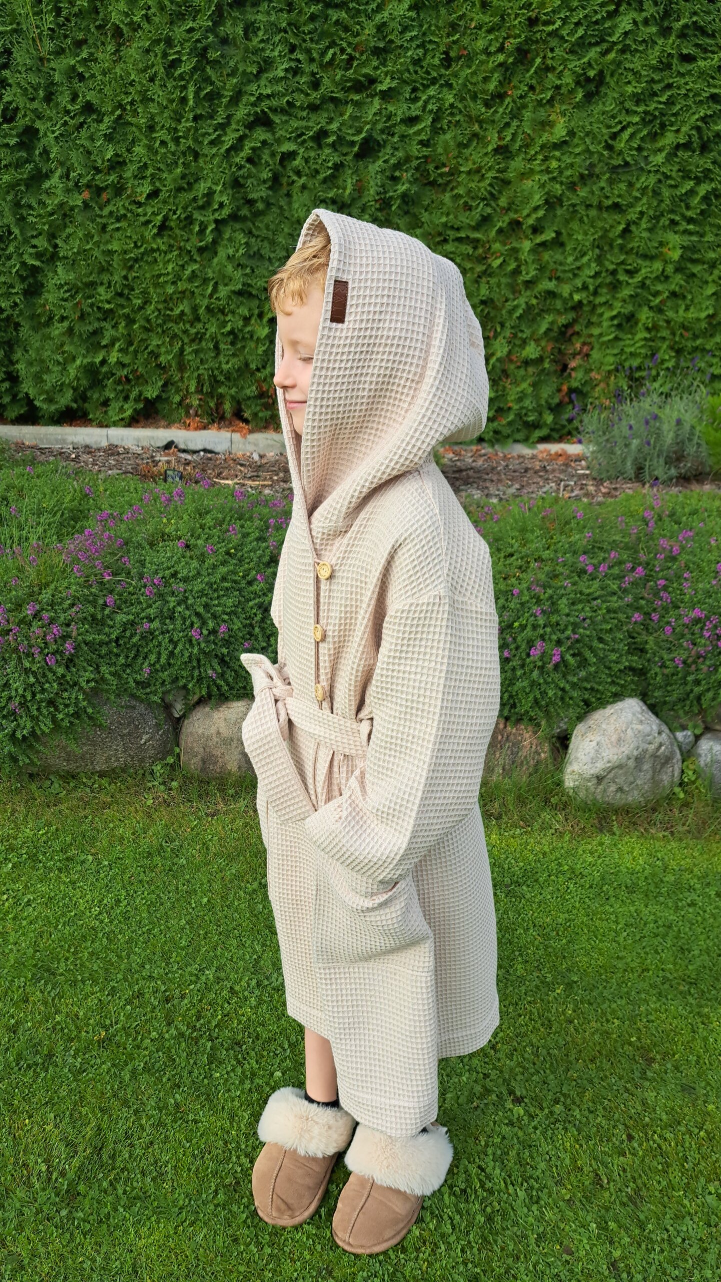 Toddler's cotton waffle-weave bathrobe - Image 4